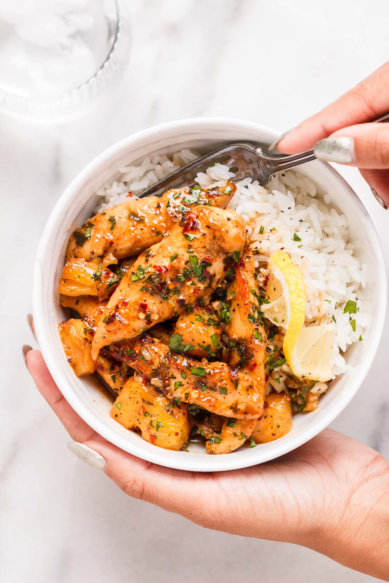 Garlic Butter Chicken Pineapple Skillet - This pineapple chicken is SO TENDER and JUICY bursting with savory sweet flavor!