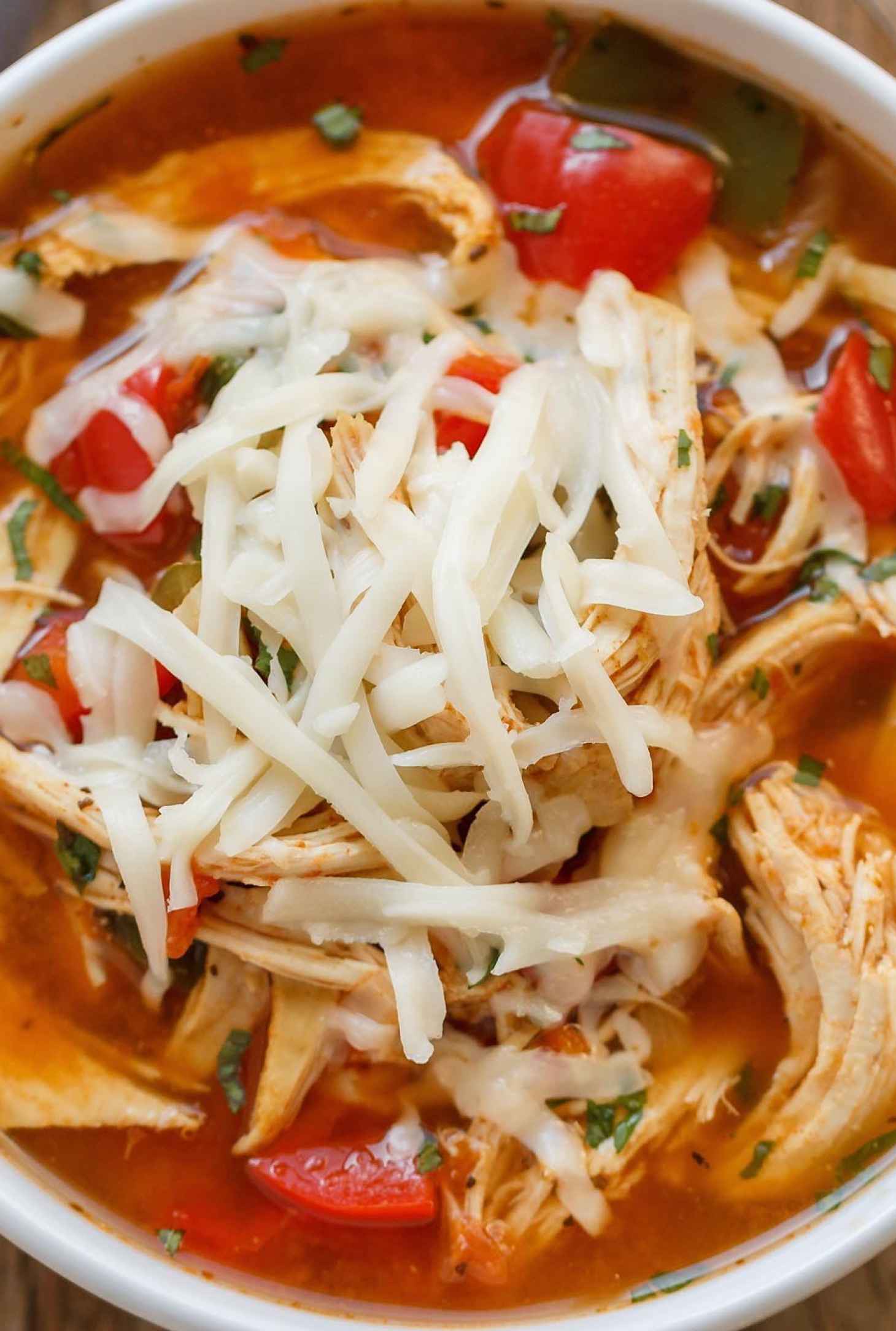 Instant Pot Fajita Chicken Soup - #recipe by #eatwell101 - https://www.eatwell101.com/instant-pot-fajita-chicken-soup-recipe