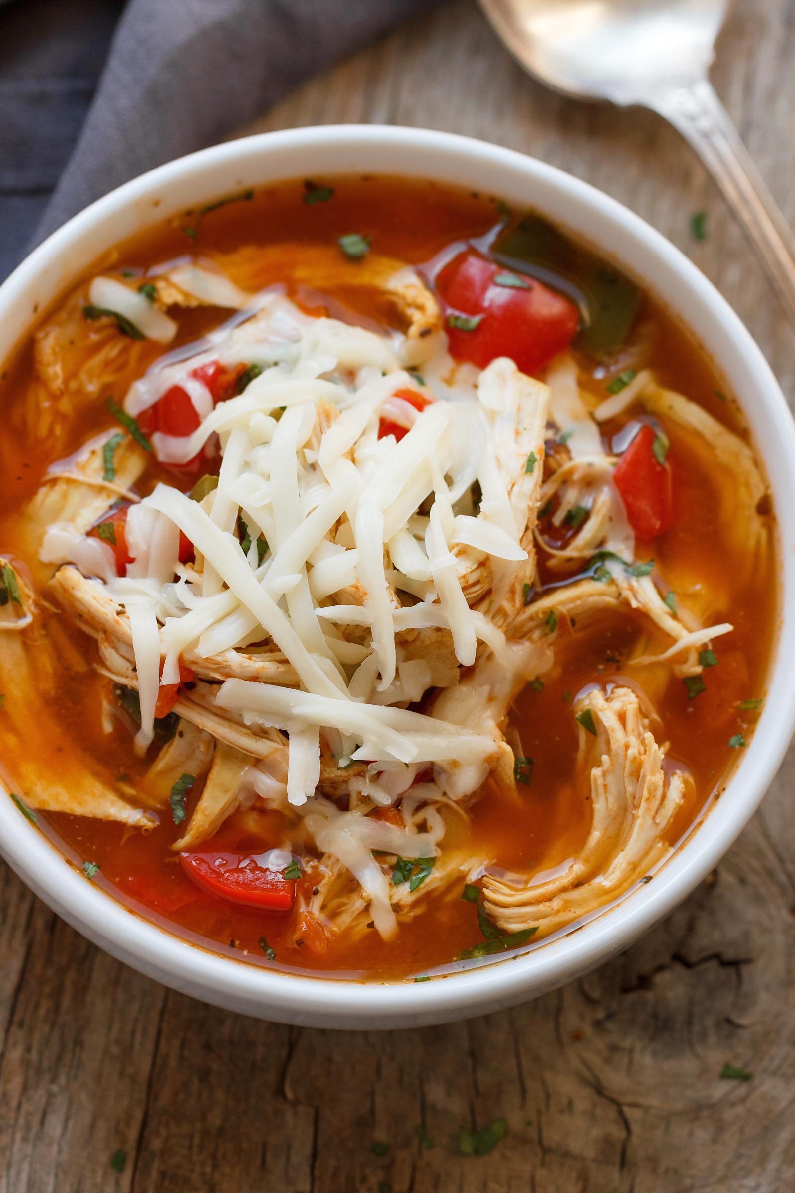 Instant Pot Fajita Chicken Soup Recipe - #eatwell101,#recipe The perfect #chicken #soup for a busy day and the #InstantPot makes it even simpler!