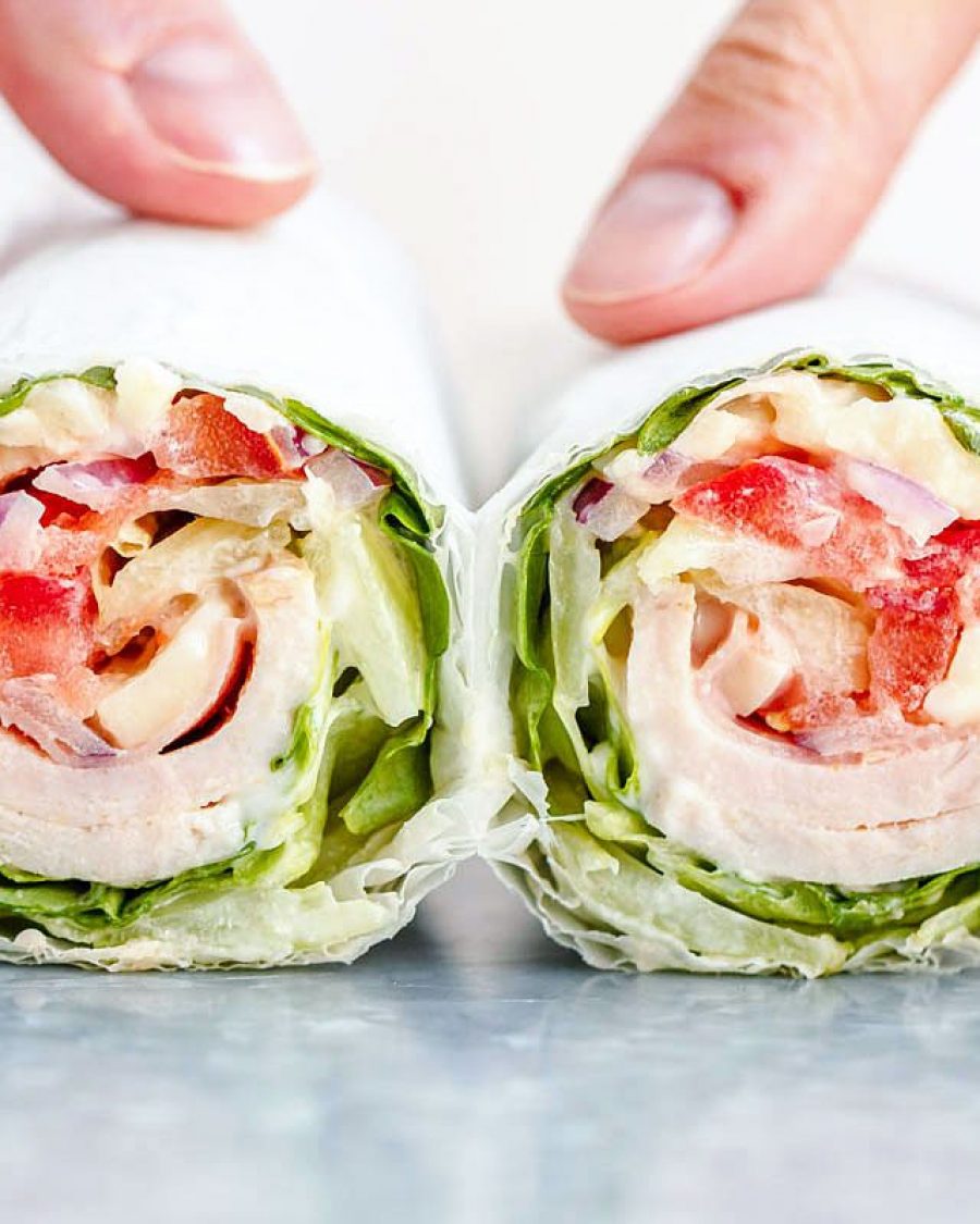 Lettuce Wrap Sandwich with Ham, Tomato and Mozzarella - #recipe by #eatwell101 - https://www.eatwell101.com/how-to-make-a-lettuce-wrap-recipe