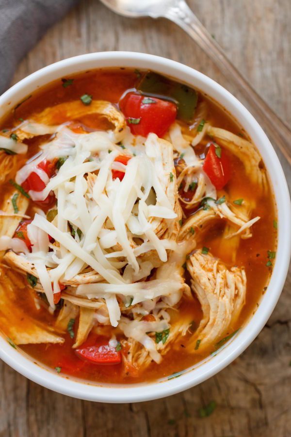 Instant Pot Fajita Chicken Soup - #recipe by #eatwell101 - https://www.eatwell101.com/instant-pot-fajita-chicken-soup-recipe