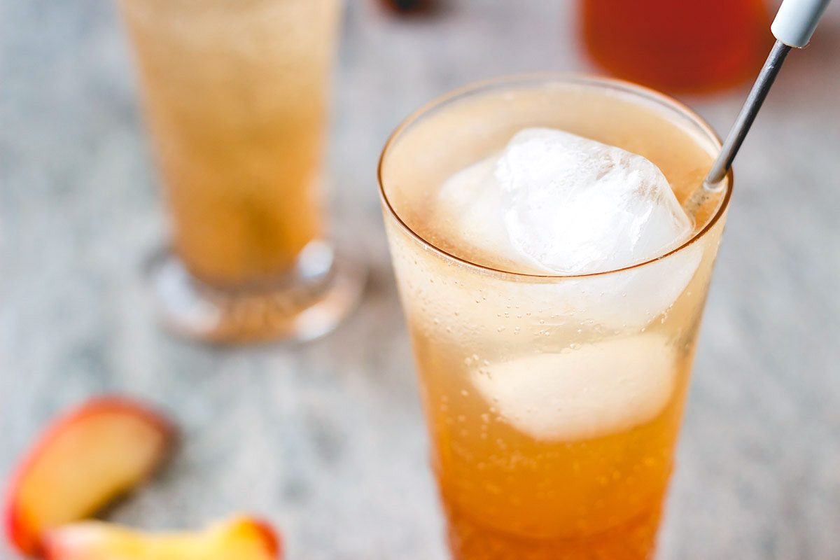 Peach Lavender Shrub Cocktail