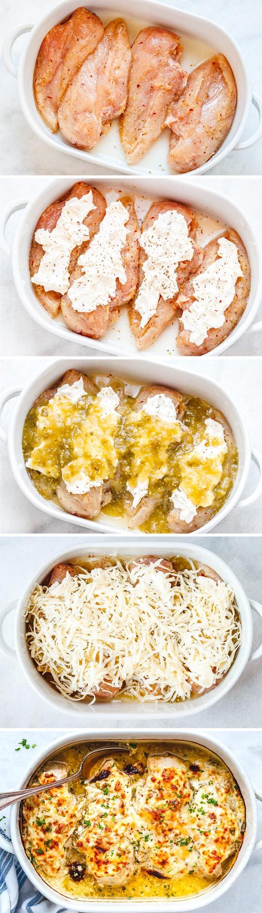 Salsa Verde Chicken Casserole with Cream Cheese and Mozzarella - #eatwell101 #recipe  Loaded with flavor and so comforting, it’s seriously good chicken! 
Salsa Verde #Chicken #Casserole  #CreamCheese #Mozzarella  #keto friendly, #glutenfree, #lowcarb