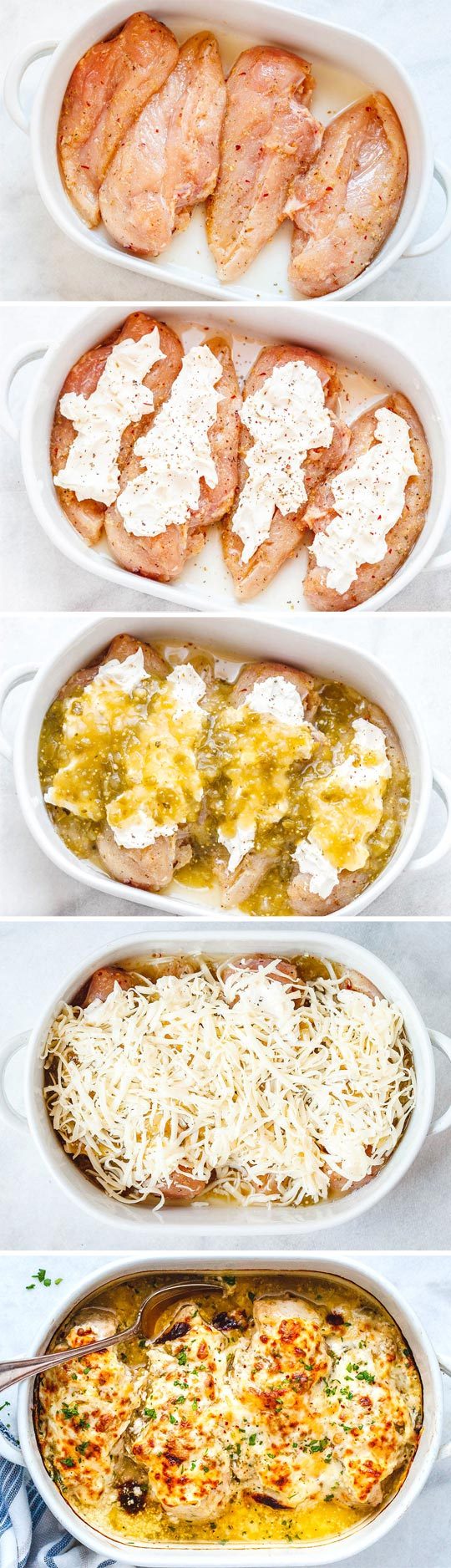 Salsa Verde Chicken Casserole with Cream Cheese and Mozzarella - #eatwell101 #recipe  Loaded with flavor and so comforting, it’s seriously good chicken! 
Salsa Verde #Chicken #Casserole  #CreamCheese #Mozzarella  #keto friendly, #glutenfree, #lowcarb