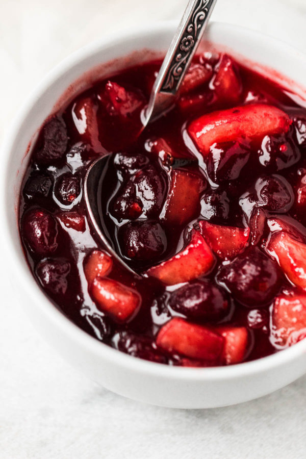 Apple Cranberry Sauce - #recipe by #eatwell101 - https://www.eatwell101.com/apple-cranberry-sauce-recipe