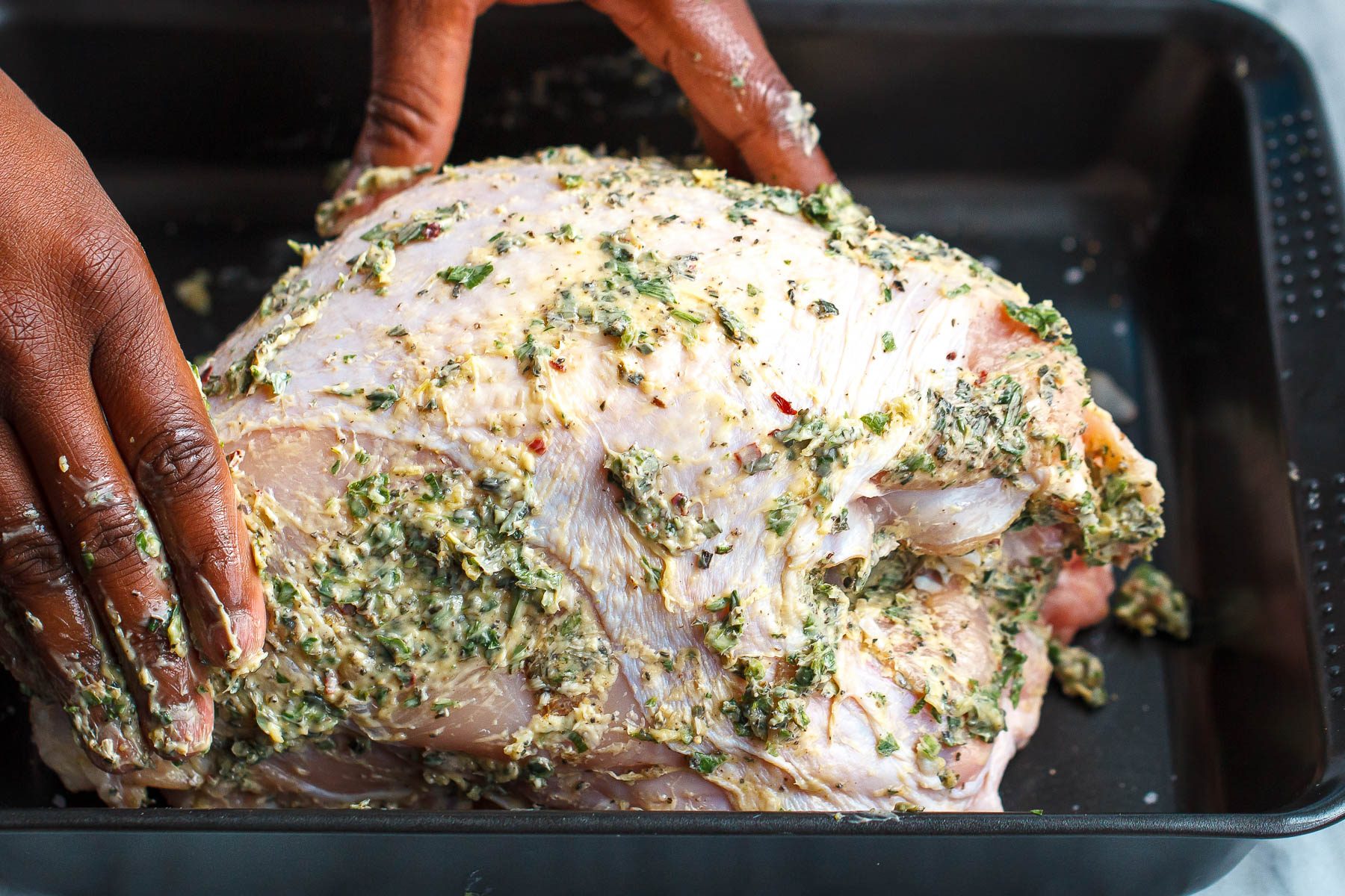 How to Stuff a Turkey breast With Herbed Butter - Here's how to make the juiciest, most tender, and most flavorful roasted turkey with herb butter you ever enjoyed!