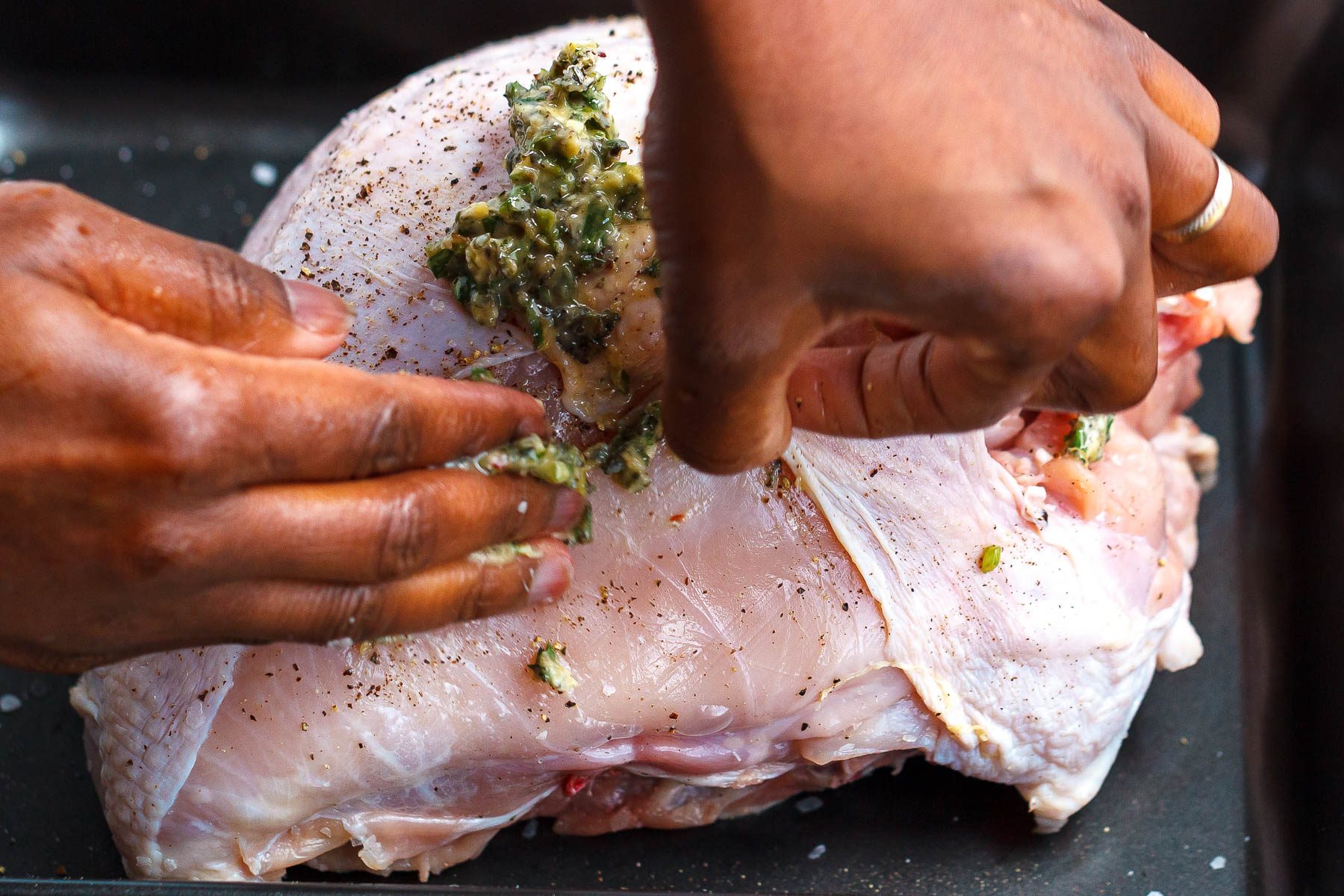 How to Stuff a Turkey breast With Herbed Butter - Here's how to make the juiciest, most tender, and most flavorful roasted turkey with herb butter you ever enjoyed!