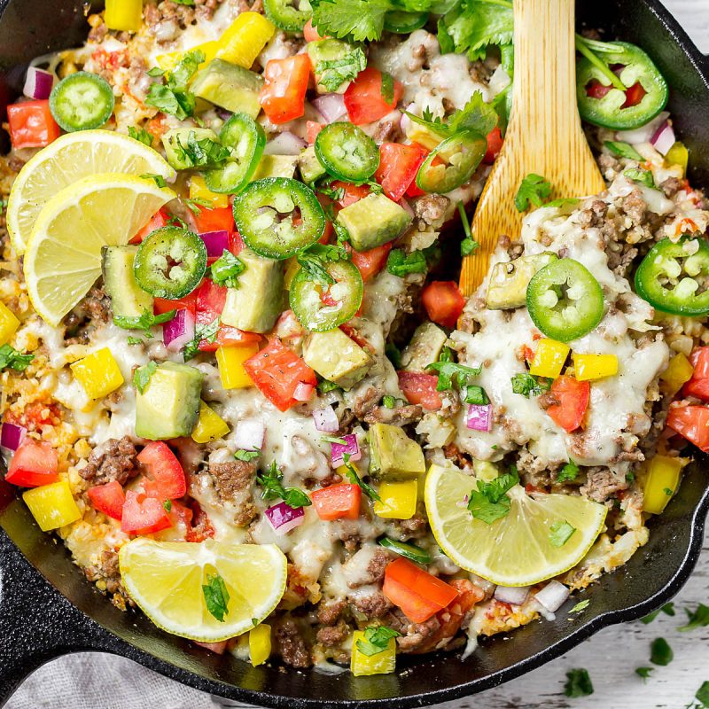 Beef and Cauliflower Rice Burrito Bowl Recipe — Eatwell101