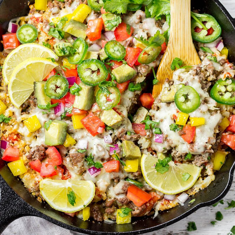 Keto Burrito Bowl Recipe with Beef and Cauliflower Rice ...