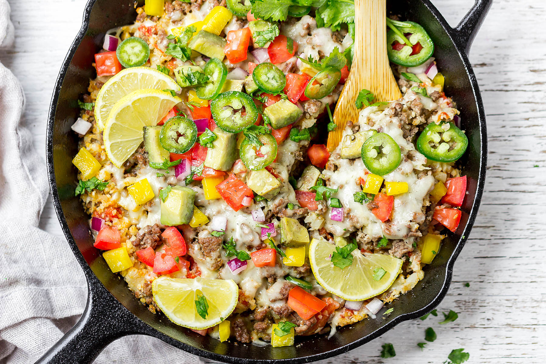 Keto Burrito Bowl with Beef and Cauliflower Rice