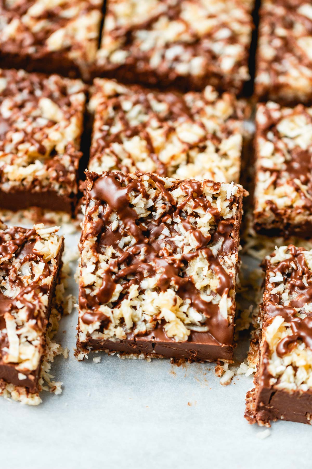 No-Bake Peanut Butter Chocolate Coconut Bars - These satisfying chocolate peanut butter coconut bars require no baking and are completely sugar free.
