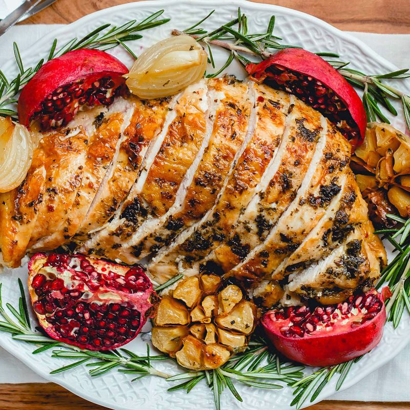 Roasted Turkey Breast Recipe with Garlic Herb Butter – How to Roast a ...