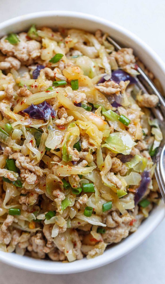Egg Roll Bowls with Chicken and Cabbage