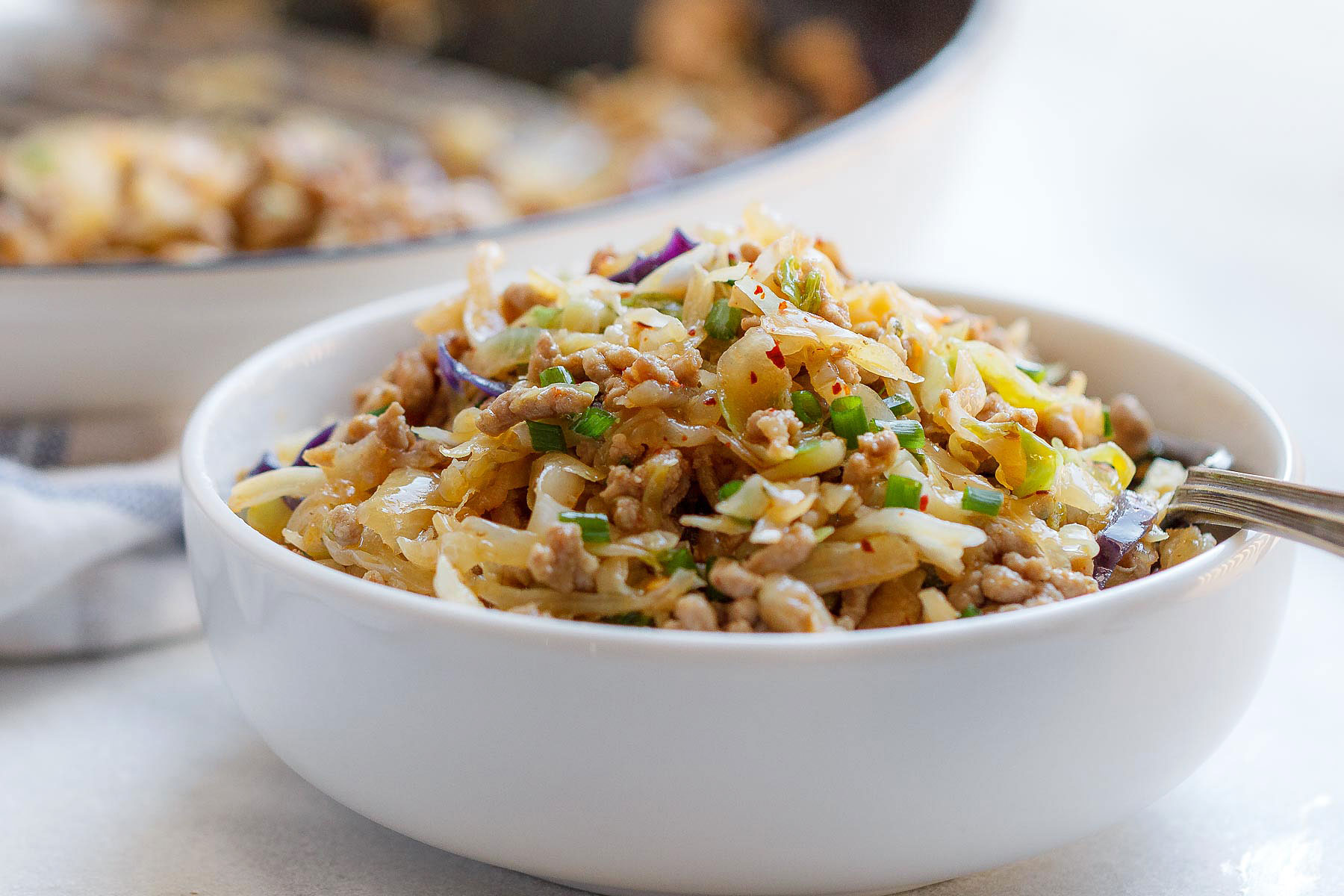 Egg Roll Bowls with Chicken and Cabbage