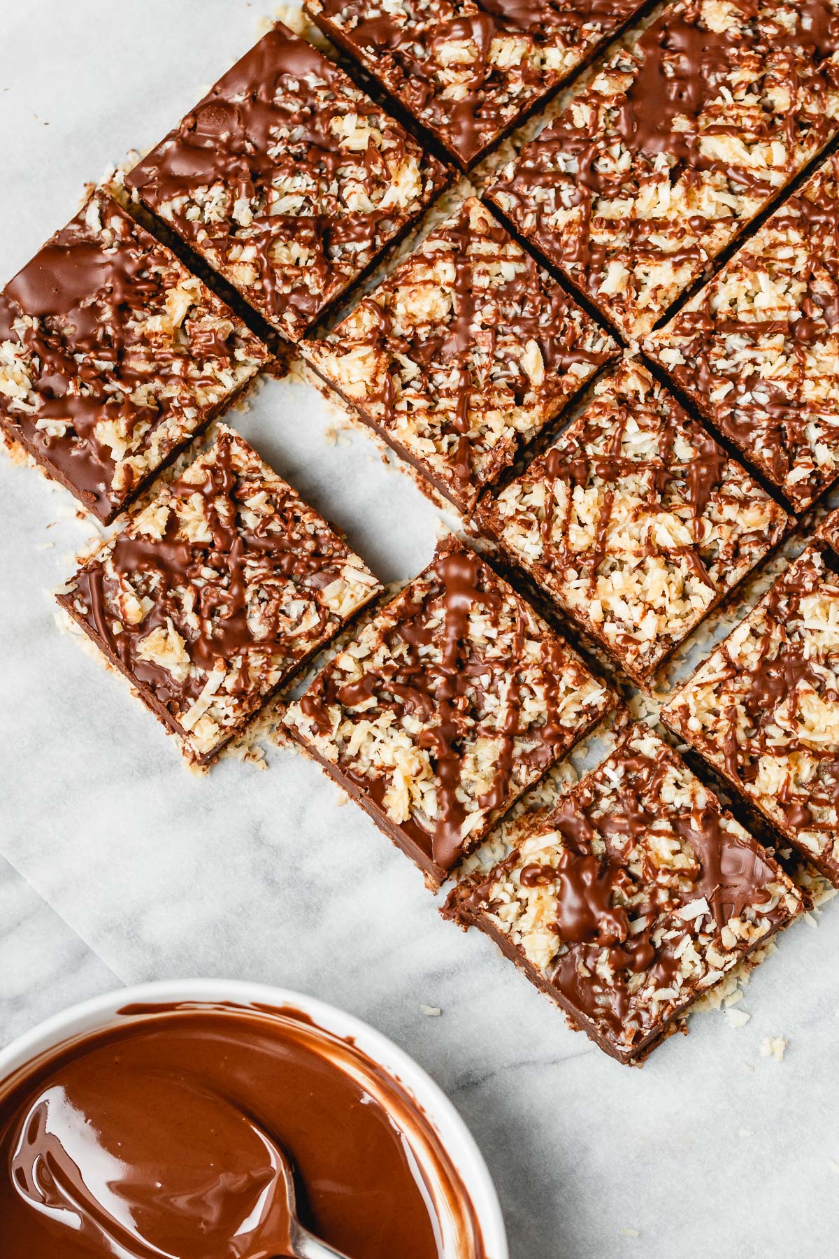 No-Bake Peanut Butter Chocolate Coconut Bars - These satisfying chocolate peanut butter coconut bars require no baking and are completely sugar free.