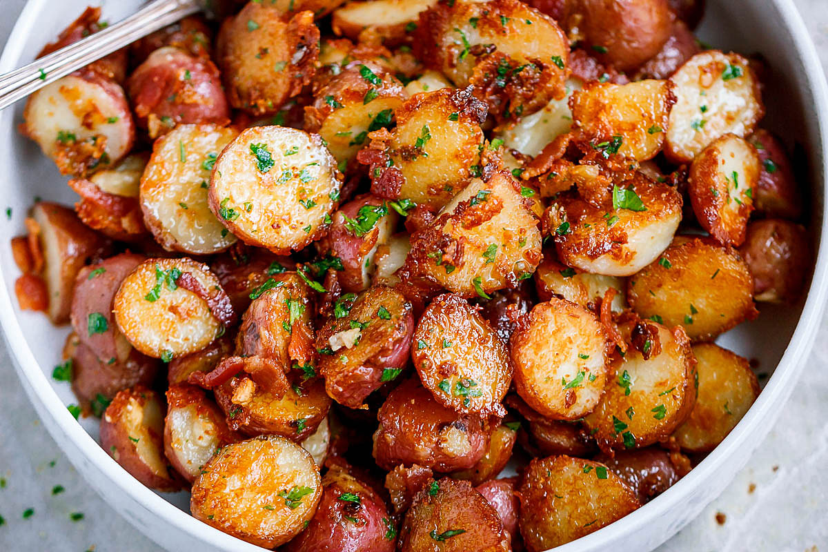 Roasted Garlic Butter Parmesan Potatoes