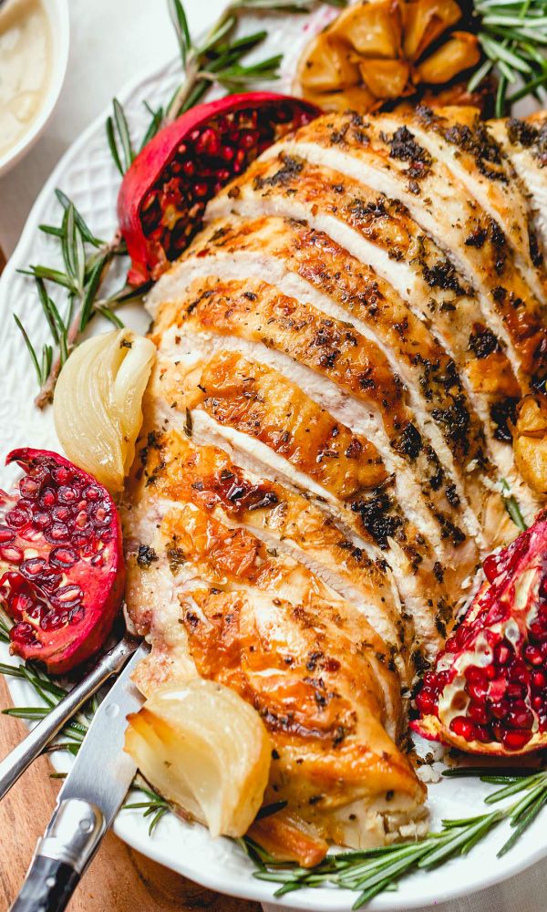 Roasted Turkey Breast with Garlic Herb Butter