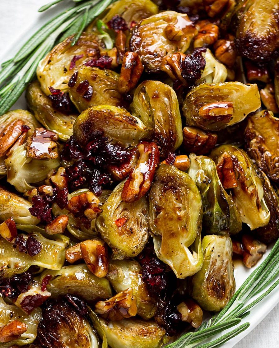 Balsamic Honey Roasted Brussels Sprouts - #recipe by #eatwell101 - https://www.eatwell101.com/balsamic-honey-roasted-brussels-sprouts-recipe