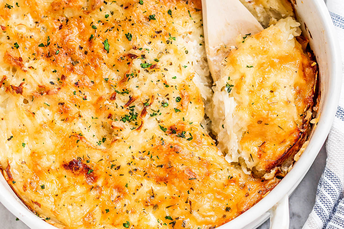 Loaded Potato Casserole with Bacon and Cream Cheese