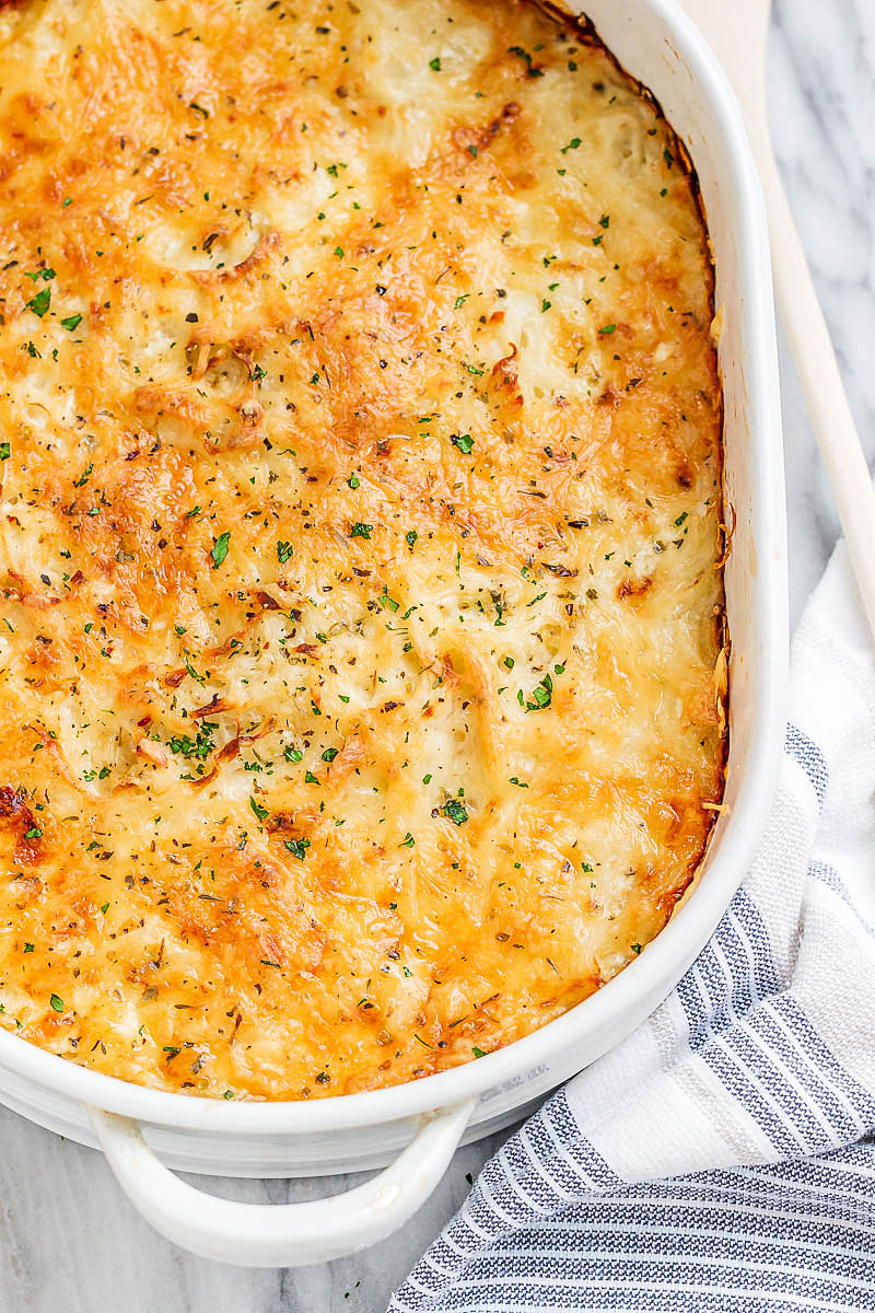Loaded Potato Casserole with Bacon and Cream Cheese - A blend of flavors that makes the perfect side for any occasion or a complete meal on its own.