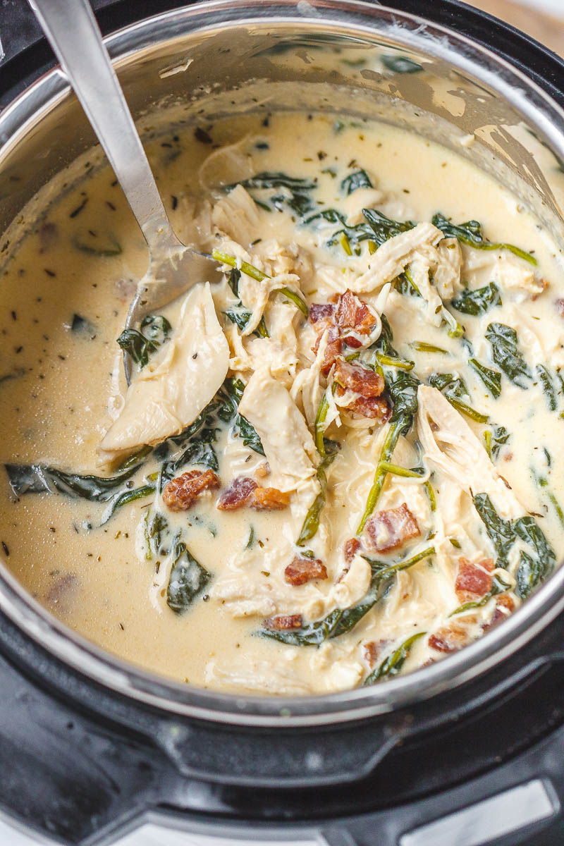 Instant-Pot Crack Chicken Spinach Soup Recipe