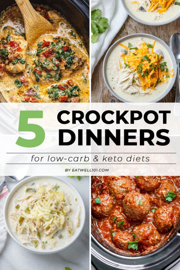 5 Low-Carb Crockpot Dump Dinners - #recipe by #eatwell101 - https://www.eatwell101.com/low-carb-crockpot-dinner-recipes