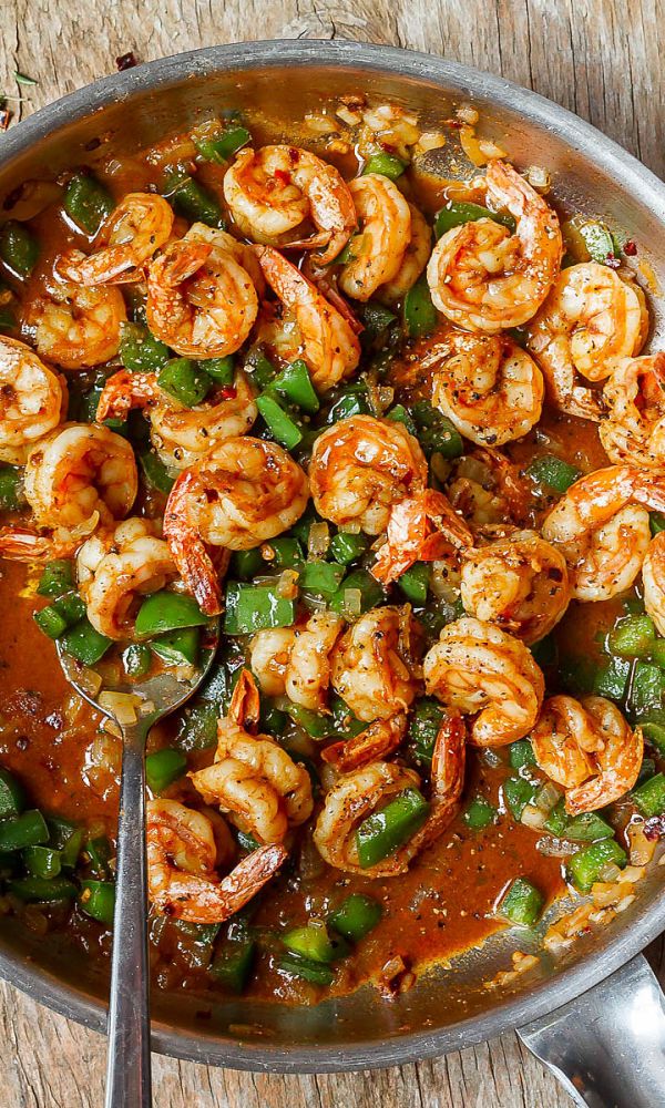 Easy Jerk Shrimp Skillet