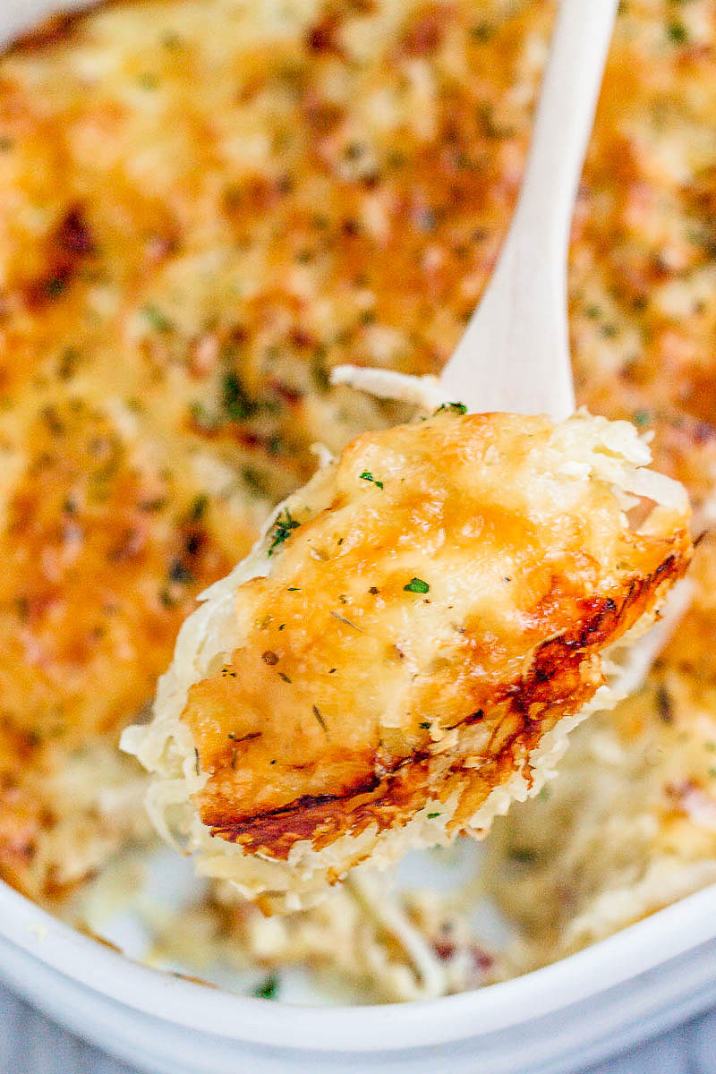 Loaded Potato Casserole with Bacon and Cream Cheese - A blend of flavors that makes the perfect side for any occasion or a complete meal on its own.