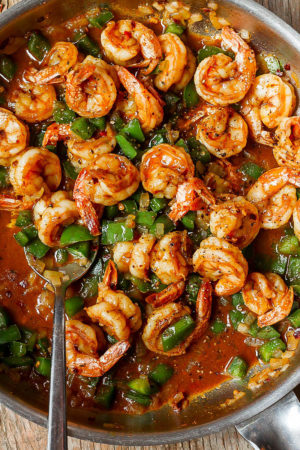 Easy Jerk Shrimp Skillet