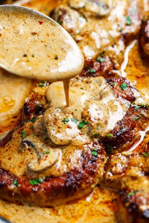 Creamy Mushroom Pork Chops Recipe