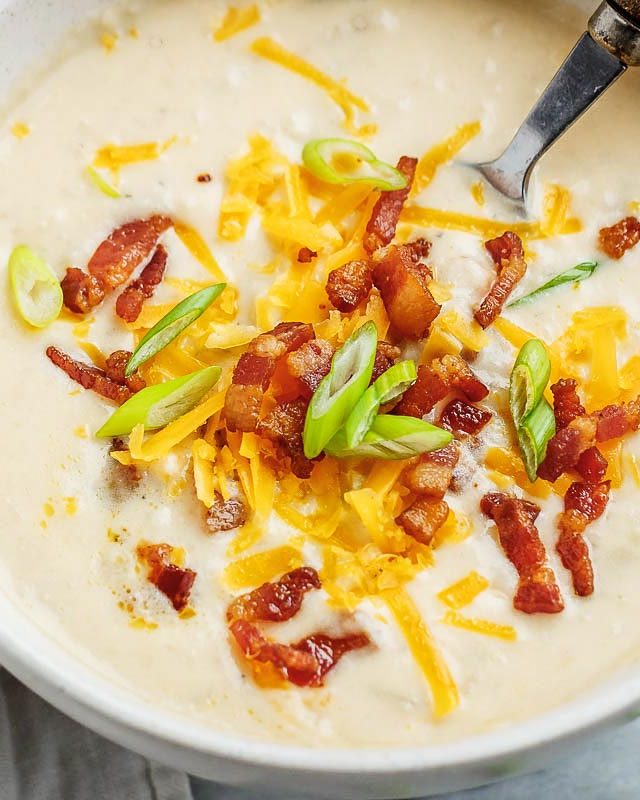 Instant-Pot Creamy Potato Soup - #recipe by #eatwell101 - https://www.eatwell101.com/instant-pot-creamy-potato-soup-recipe