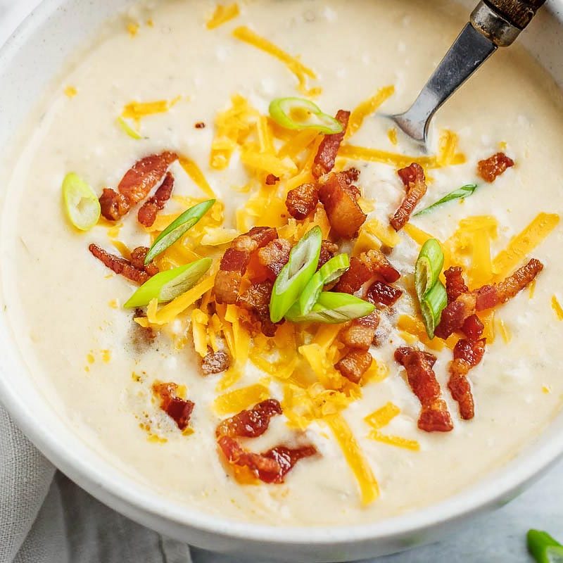 Easy, Creamy Instant Pot Baked Potato Soup with Bacon