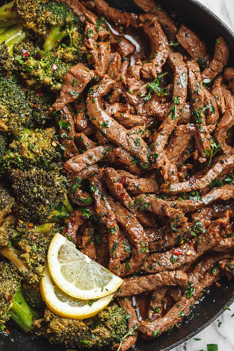 Lemon Garlic Butter Steak and Broccoli Skillet Recipe 2