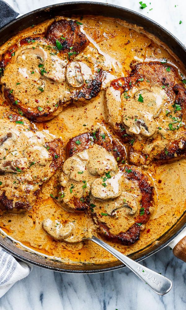 Creamy Mushroom Pork Chops Recipe