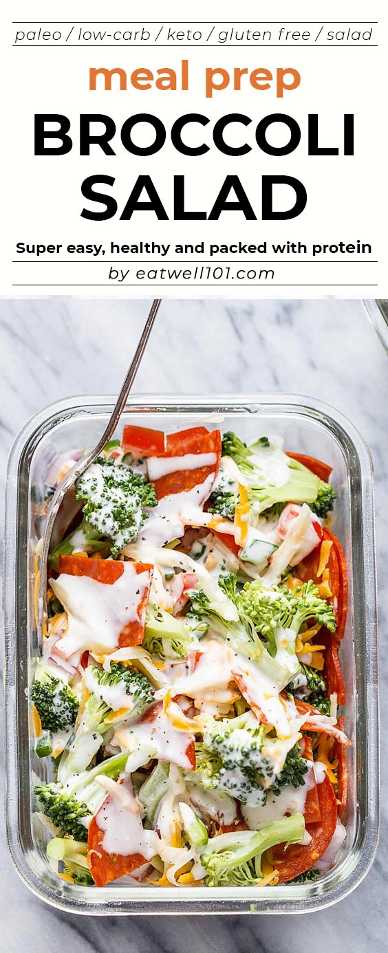 Broccoli Meal Prep Salad - #mealprep #salad #keto #lowcarb #eatwell101 #recipe - Crunchy and full of flavor, this broccoli salad meal-prep recipe is our idea of meal-prep perfection. 