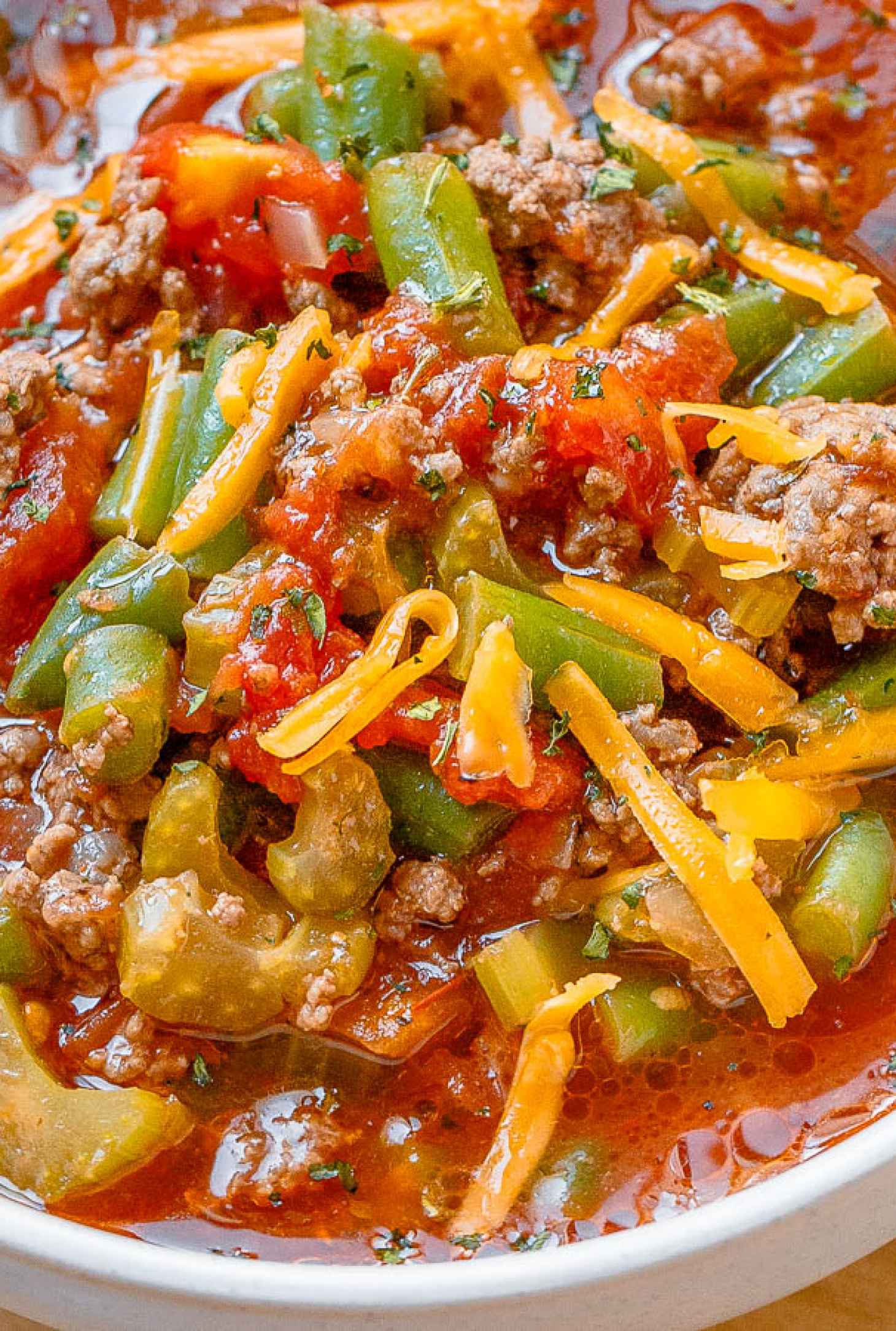 Hamburger Beef Soup {Low Carb / Keto} - #recipe by #eatwell101 - https://www.eatwell101.com/hamburger-beef-soup-recipe