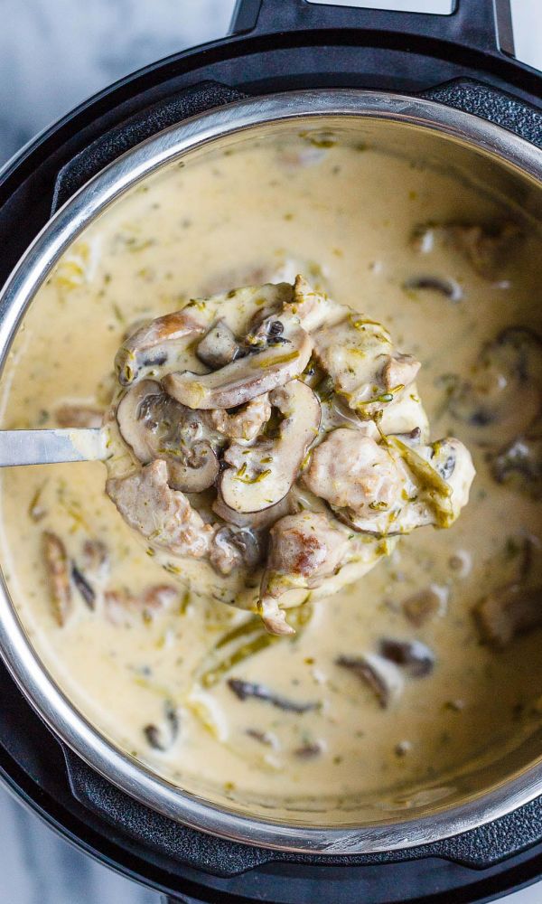 Instant Pot Creamy Beef with Mushroom, Cream Cheese and Broccoli