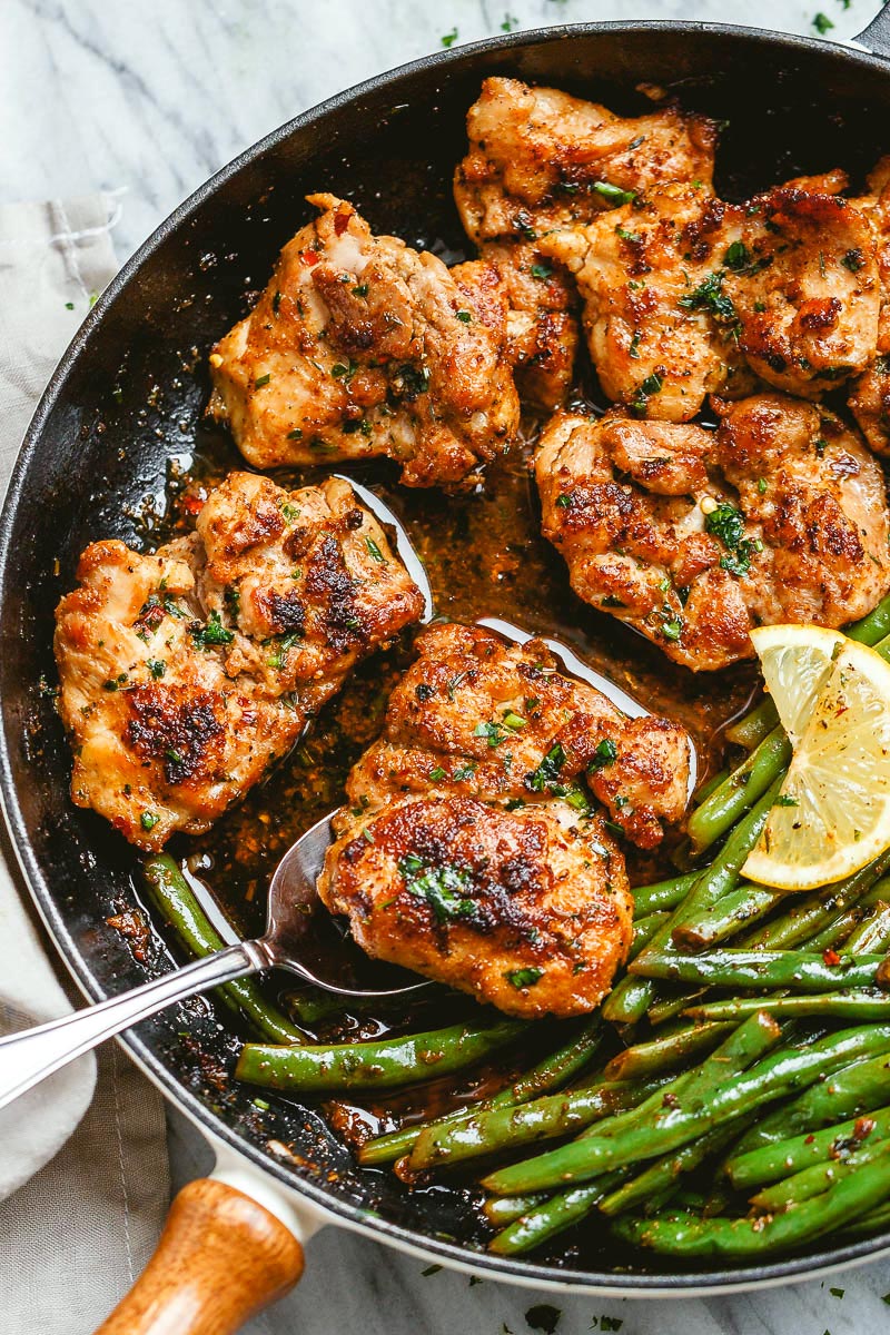 Lemon Garlic Butter Chicken Recipe with Green Beans – One-Skillet ...