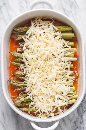 Chicken Casserole with Asparagus and Mozzarella