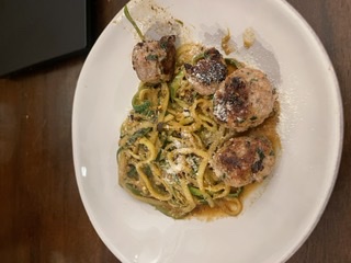 Garlic Butter Turkey Meatballs with Zucchini Noodles