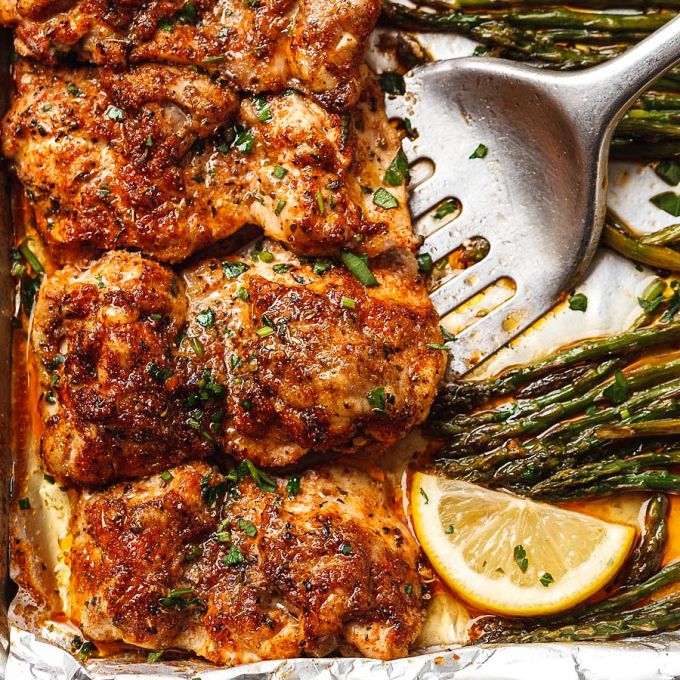 Asado Chicken Thighs and Sauteed Lemon Asparagus Recipe Best Chicken
