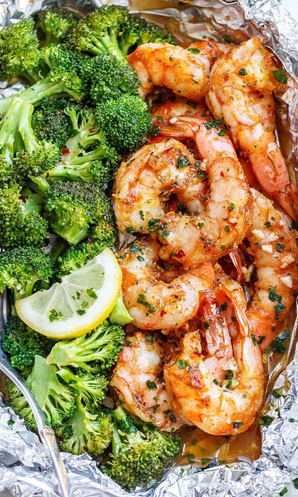 Shrimp and Broccoli Foil Packs