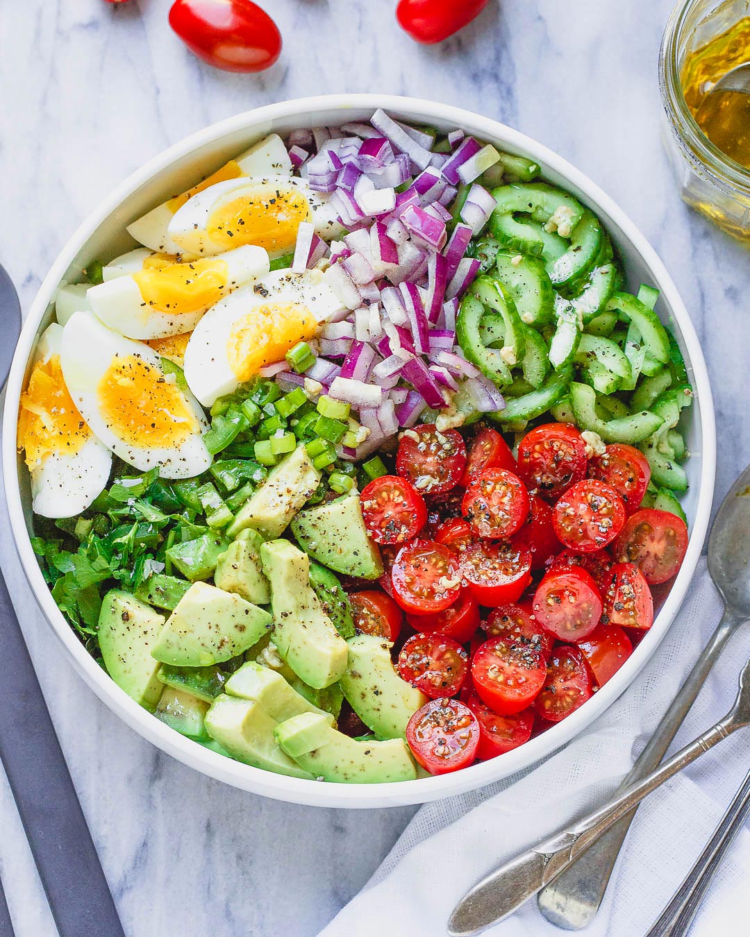 Super Fast and Easy Chicken Avocado Egg Salad for Eating Clean