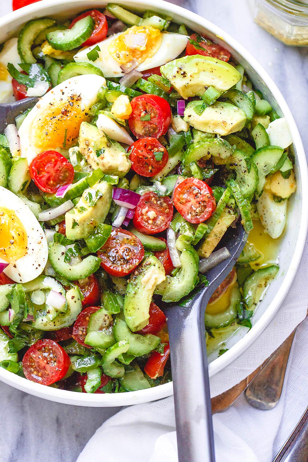 Avocado Salad Recipe With Tomato Eggs And Cucumber Healthy Avocado 