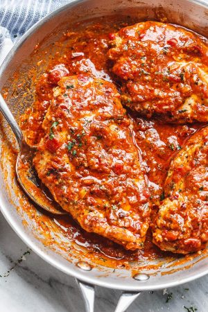 Pan-Seared Chicken Breasts in Pepper Parmesan Sauce