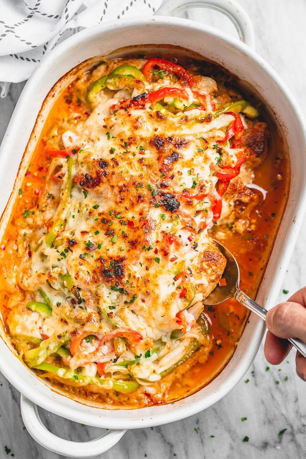 Fajita Chicken Breasts Casserole - #recipe by #eatwell101 - https://www.eatwell101.com/fajita-chicken-casserole-recipe