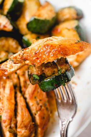 Asado Chicken Breast with Sauteed Lemon Zucchini