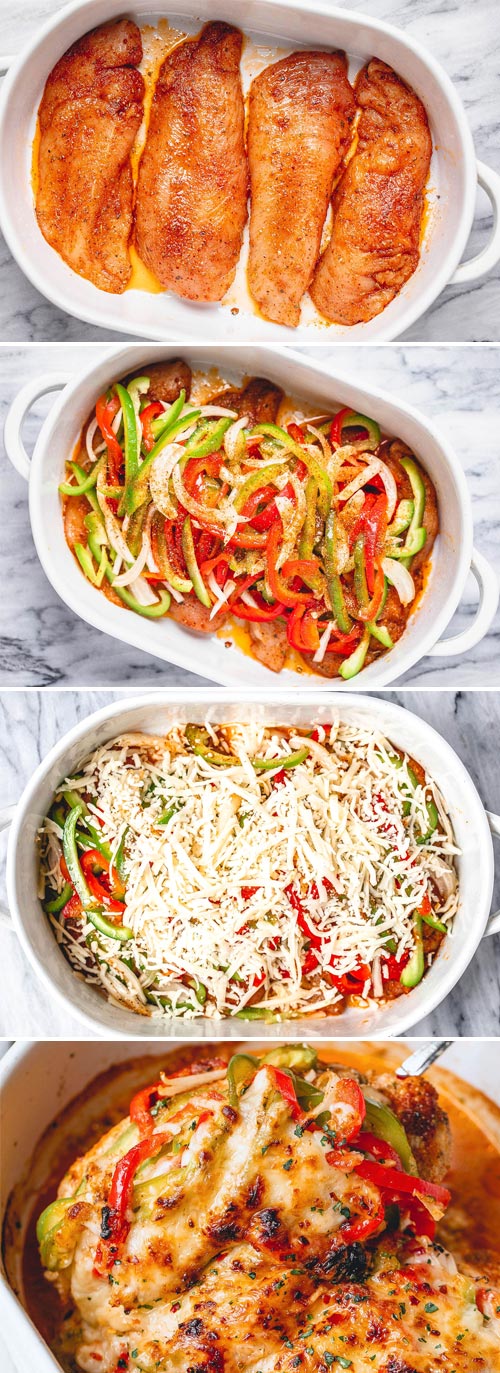 Fajita Chicken Casserole - #chicken #casserole #recipe #eatwell101 - Packed with flavor and so quick to throw together! This chicken fajita casserole is delicious as it is nutritious. 