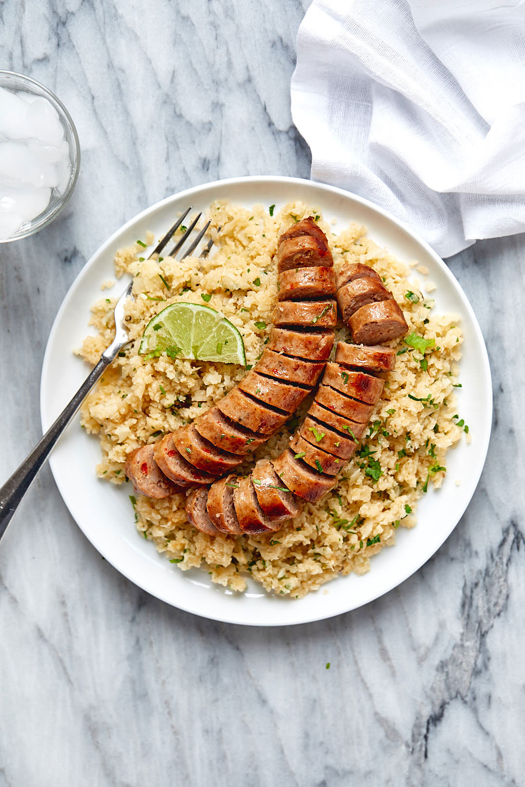 italian sausage cauliflower rice skillet