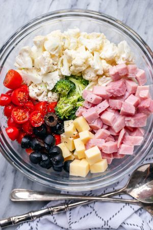 Cauliflower Broccoli Ham Salad {Low Carb / Keto}
